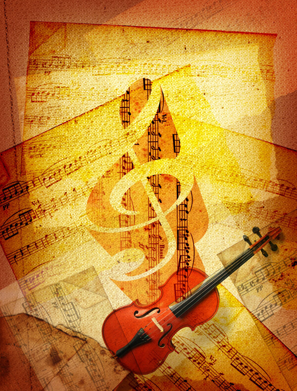 小提琴与音乐背景