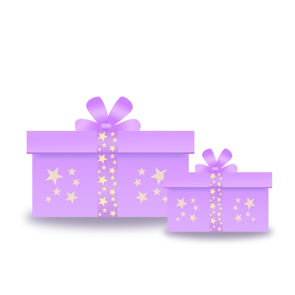 七夕情人节紫色礼盒元素原创商用元素