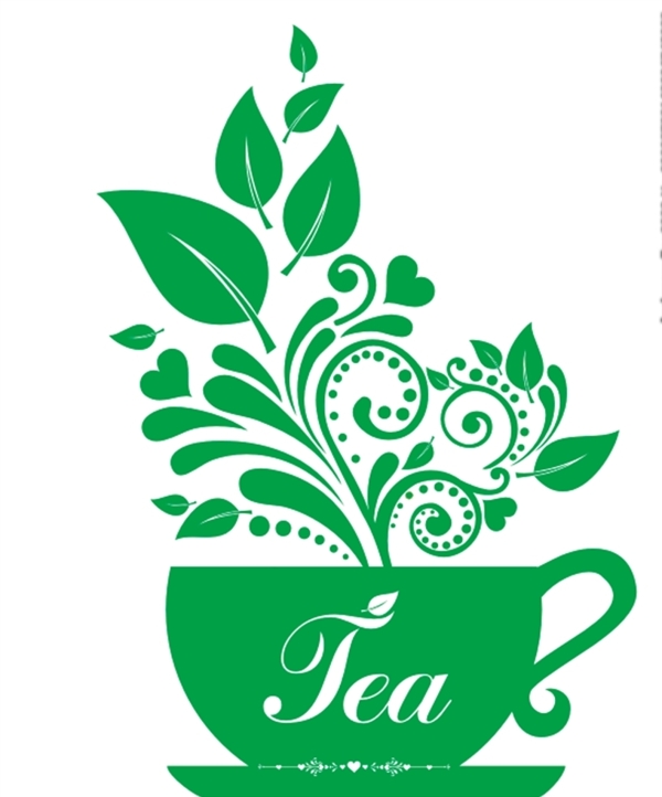 茶叶花纹茶壶绿茶
