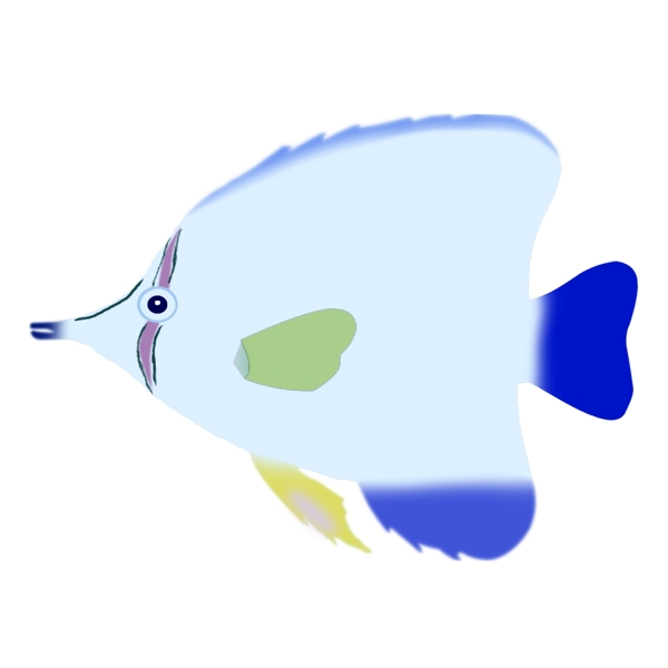 卡通蓝色扁平化的鱼儿