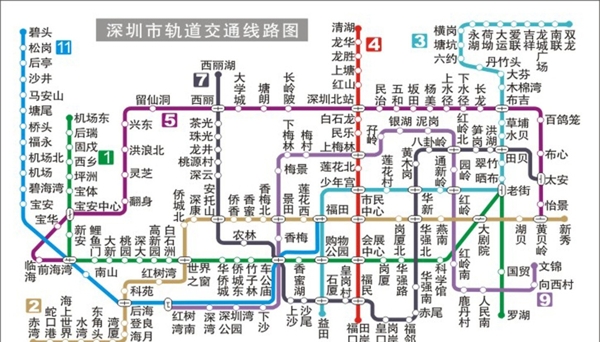 最新深圳地铁线路图