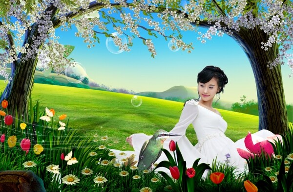 春天女人香自然风景图片