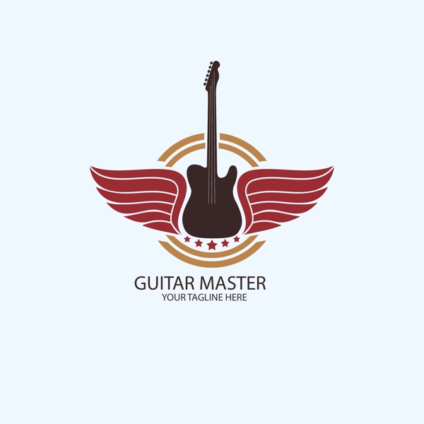 吉他徽标logo模板