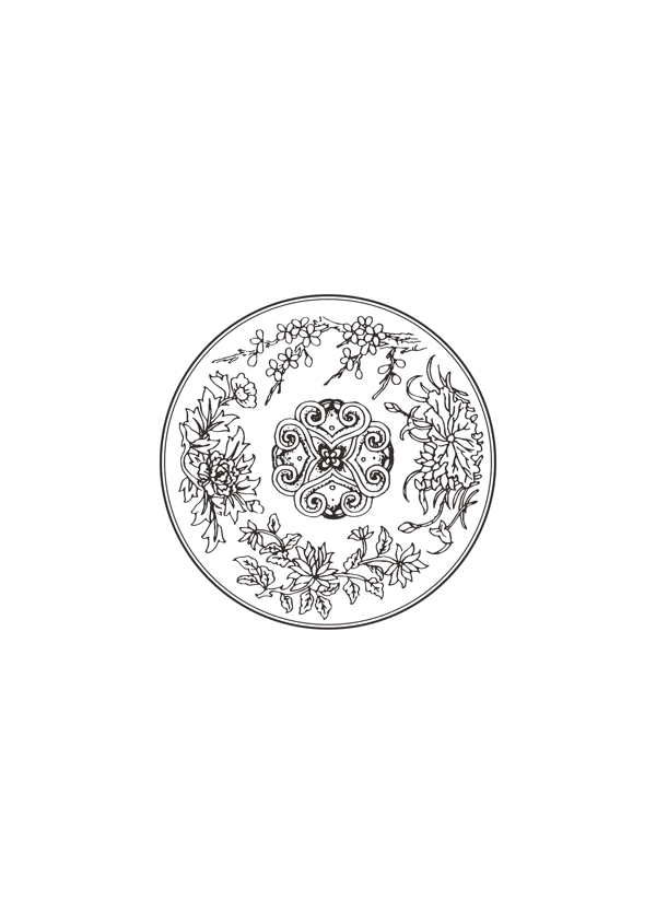 中国传统纹样铜镜图片