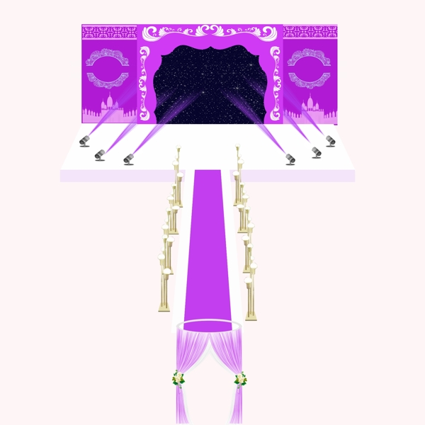紫色婚礼效果图图片