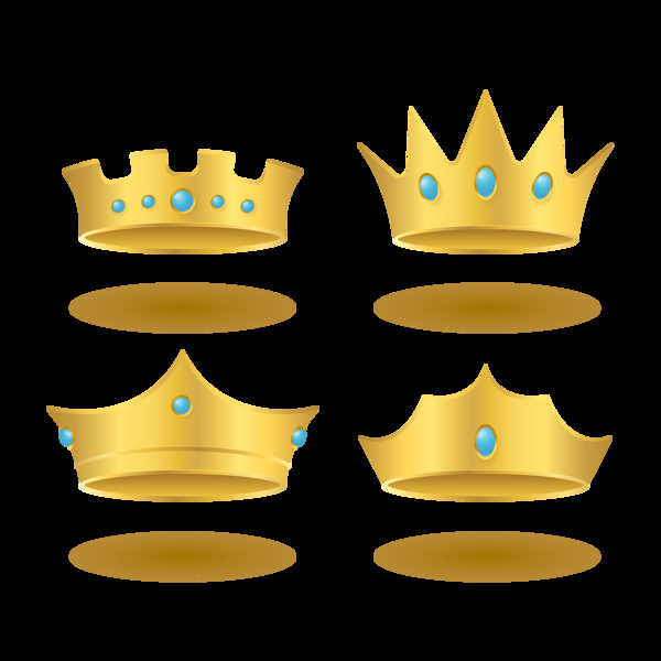 蓝宝石金色皇冠图标免抠png透明图层素材