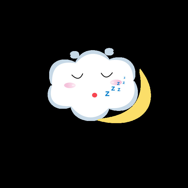 原创白云元素之卡通可爱天气表情包云朵