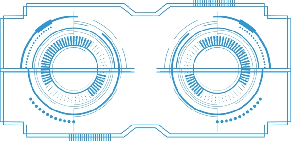 蓝色科技边框可商用元素