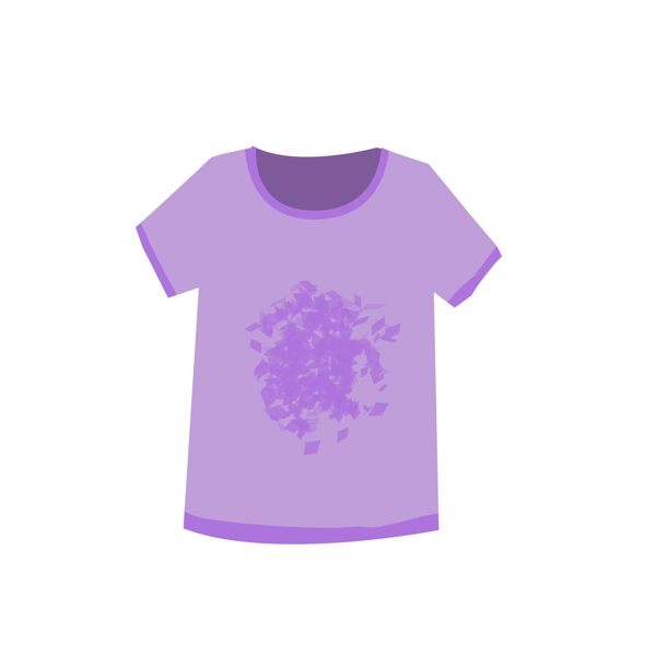 紫色印花短袖童装衣服元素
