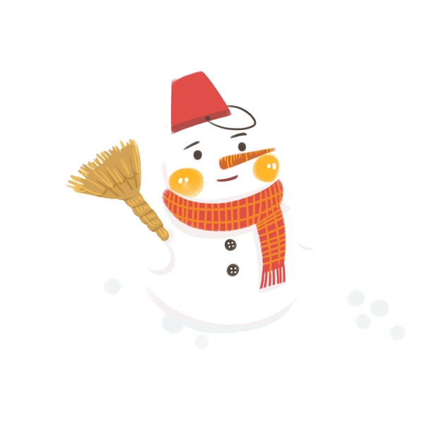 清新可爱冬季雪人插画元素