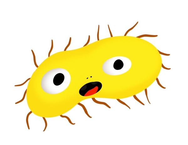 黄色病毒细菌插画