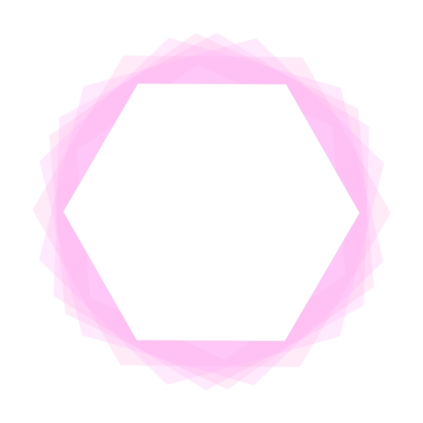 粉色透明渐变六边形标题框