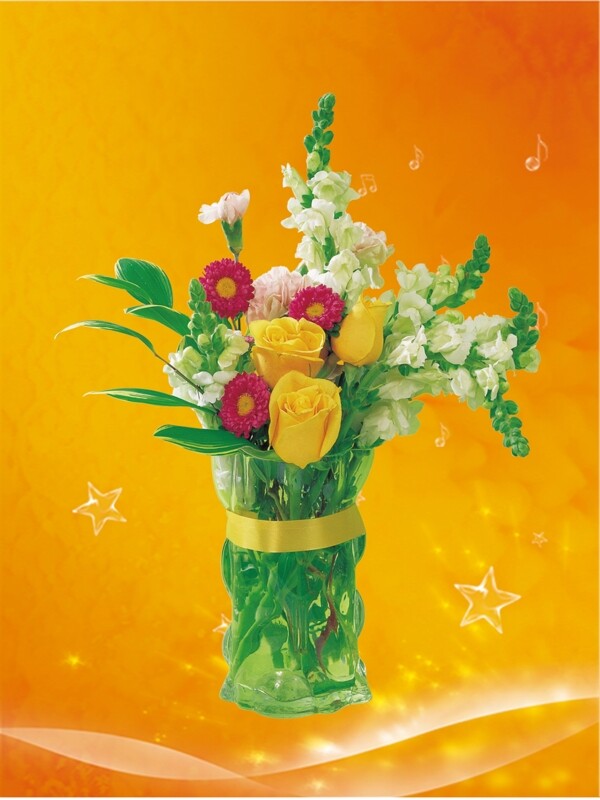 花瓶花卉浅色背景图片