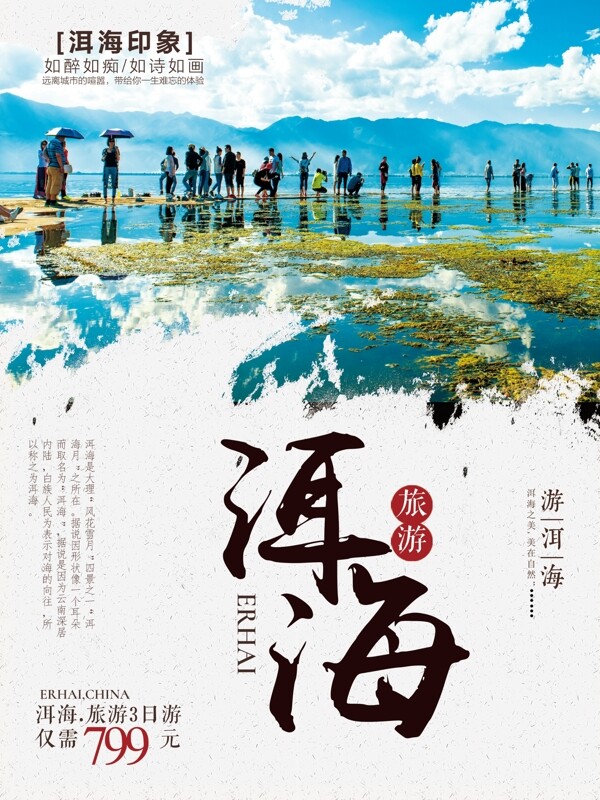 洱海旅游旅行社促销宣传海报