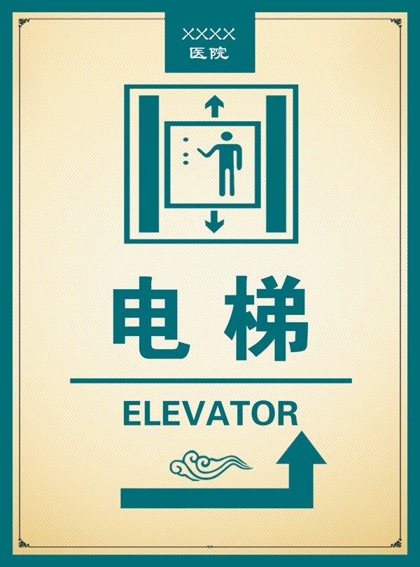 电梯指引牌图片
