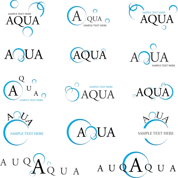 AQUA字体设计模板