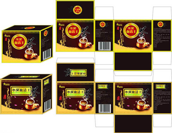 冰至血清王养生茶包装盒设计模板cdr