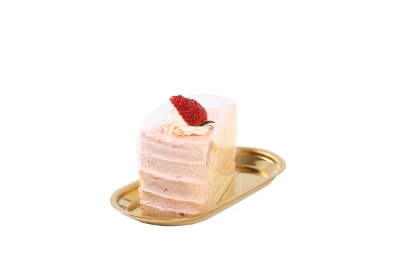 实拍美味糕点草莓奶油蛋糕