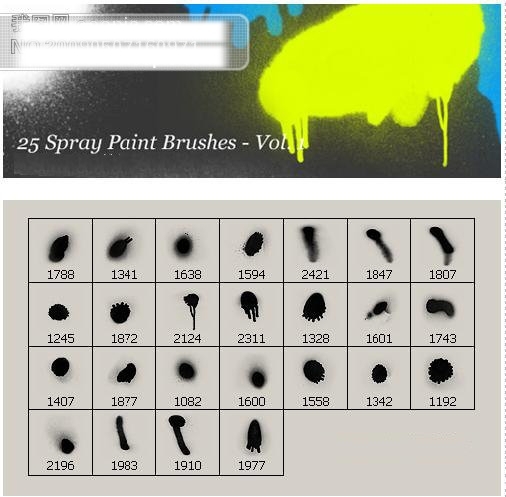 25款喷漆效果PS笔刷1