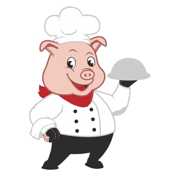卡通猪厨师