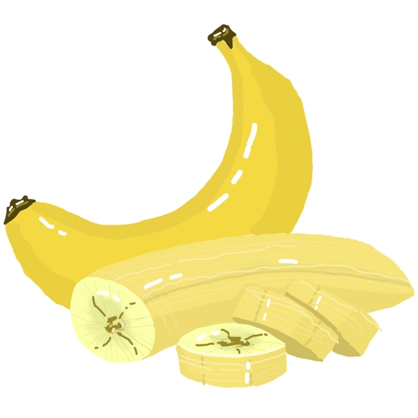 食材香蕉卡通插画