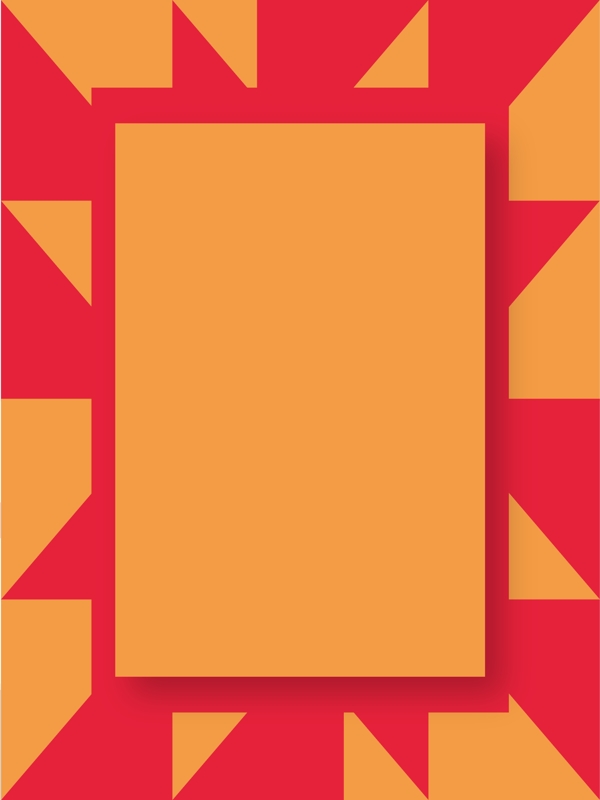 黄红三角边框图案广告背景