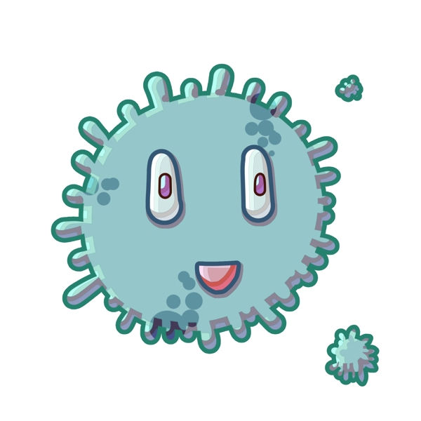 可爱的有益细菌插画