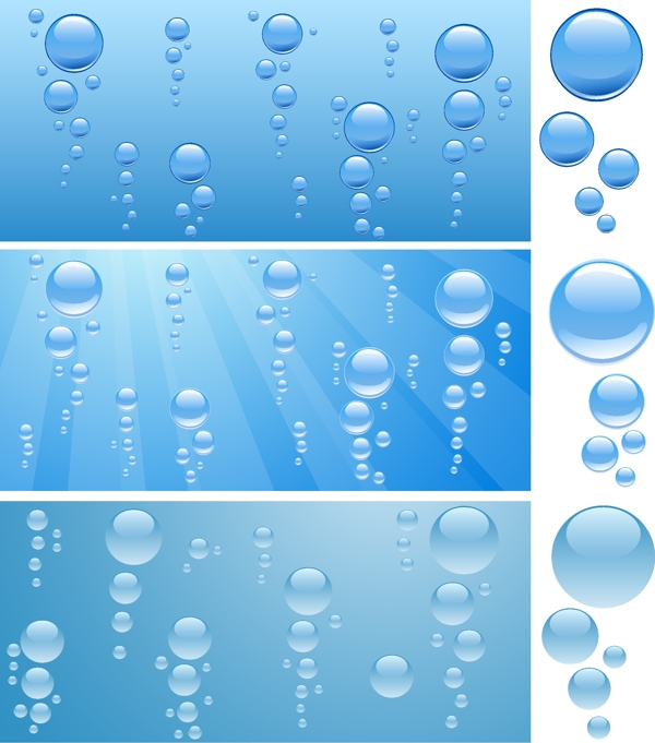 蓝色水泡矢量图片