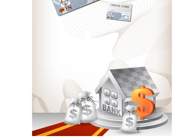 房屋信用卡背景图片