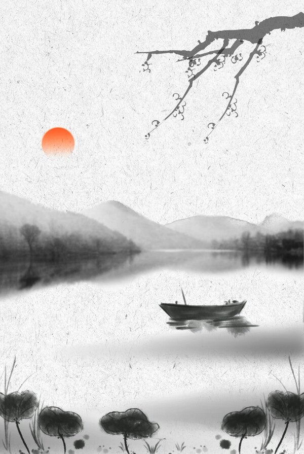 中国风山水图水墨画背景