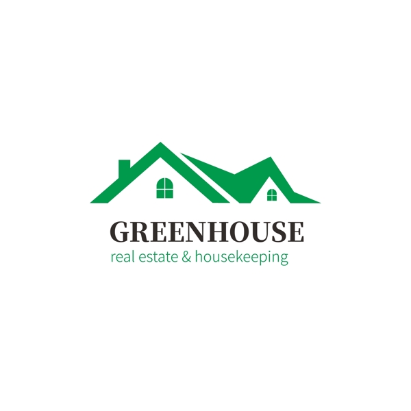 绿色大气简洁房屋地产公司logo模板