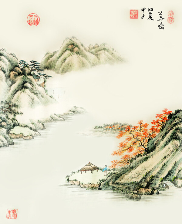 中式风背景墙效果图下载