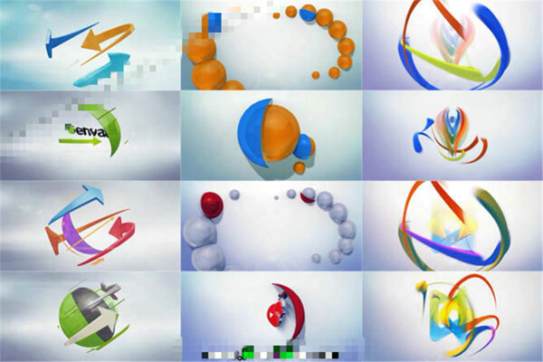 球形环绕主题的三维标志演绎动画AE模板