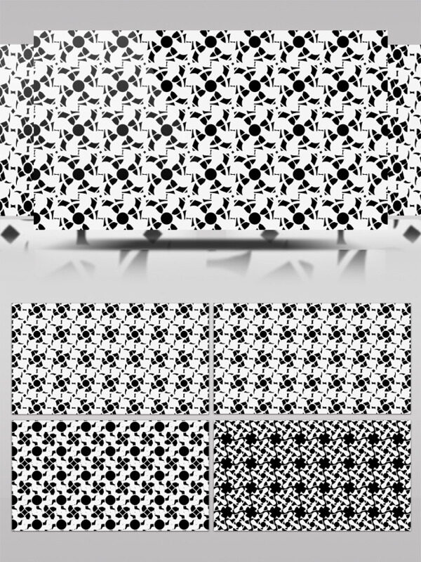 几何变化花纹黑白简单视频素材
