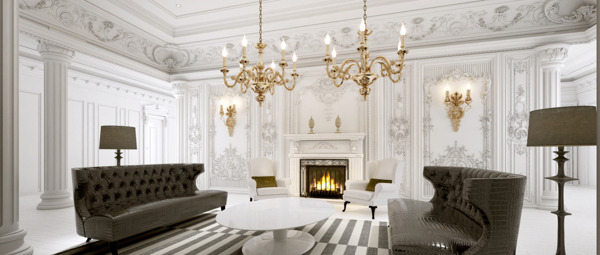 白色欧式风格客厅