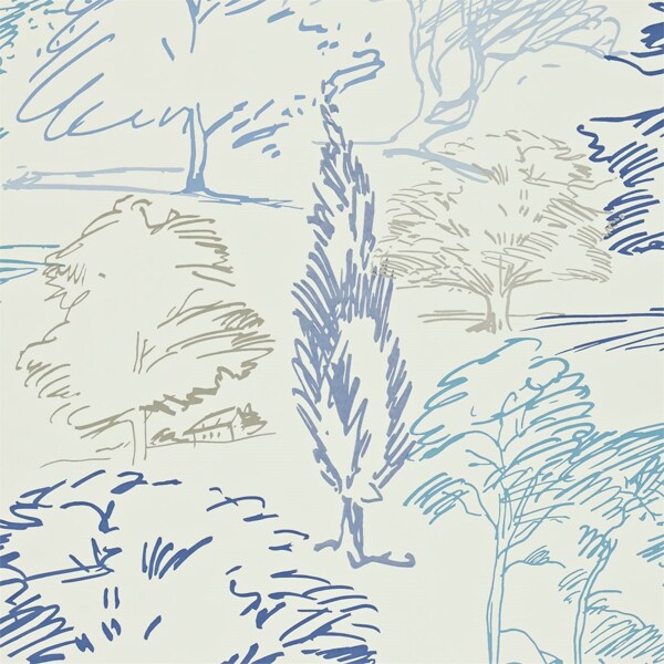 斜纹树木手绘壁纸素材