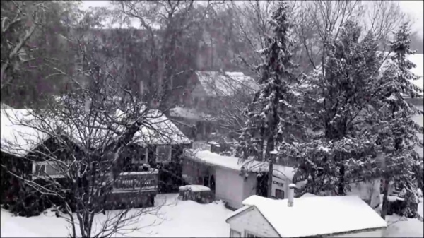 雪景村庄视频素材
