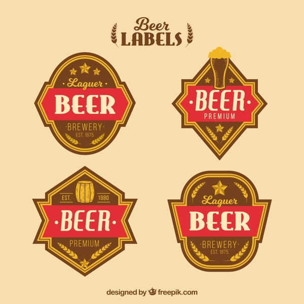 复古啤酒贴纸图标