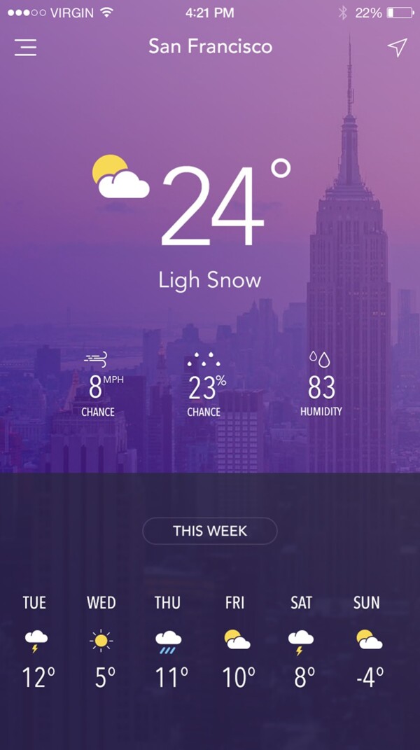 app天气预报界面模板