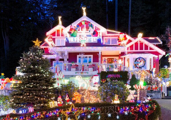 美丽的圣诞节房子图片