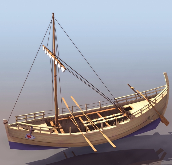 3D古老木船模型图片