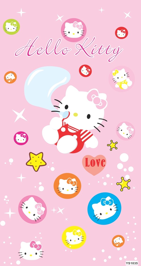韩国卡通kitty猫花纸图片