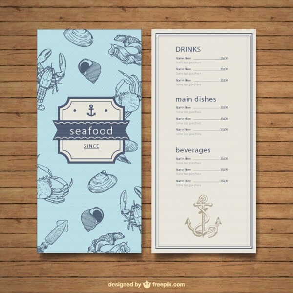海鲜餐厅菜单