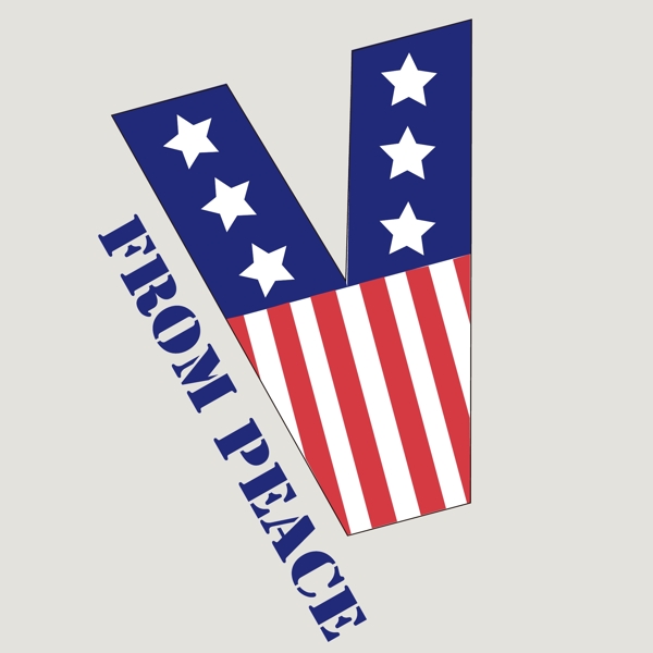 印花矢量图旗帜美国文字英文免费素材
