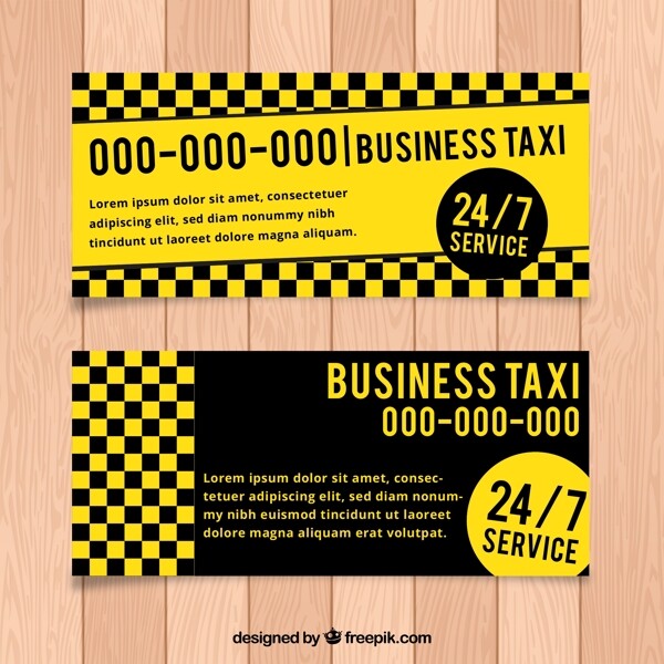 黄色和黑色的出租车横幅