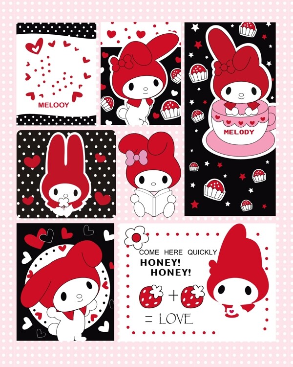 兔宝宝卡通液态墙纸草莓图片