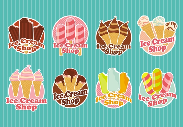 矢量冰淇淋图标