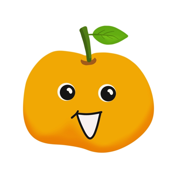 开心可爱的橙子插图