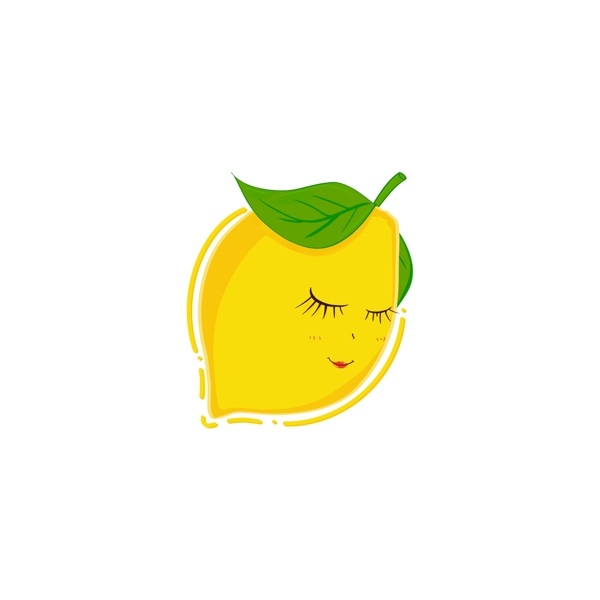 水果柠檬害羞笑脸