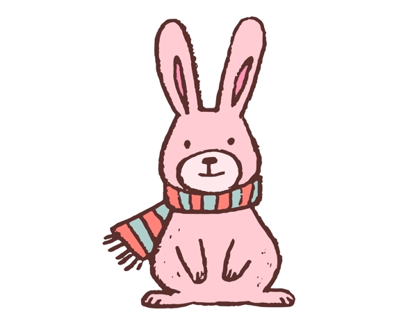 卡通粉色小兔子元素
